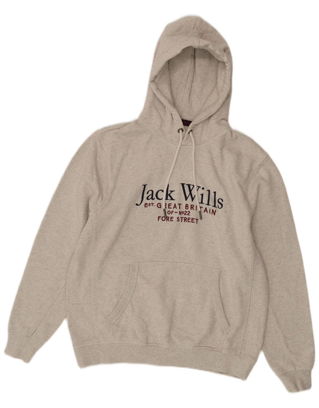 Maglione con cappuccio grafico da uomo Jack Wills, grande cotone chiazzato grigio