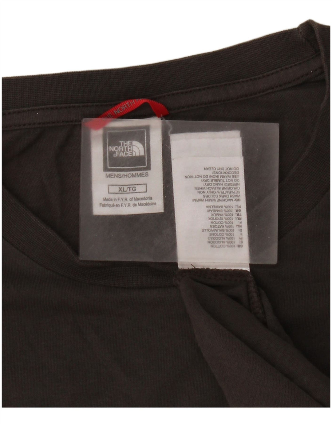 The North Face Maglietta grafica da uomo a maniche lunghe XL in cotone grigio