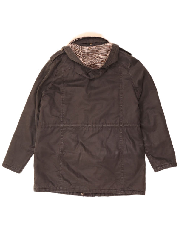 Giacca Parka con cappuccio da donna Fat Face UK 12 cotone nero medio