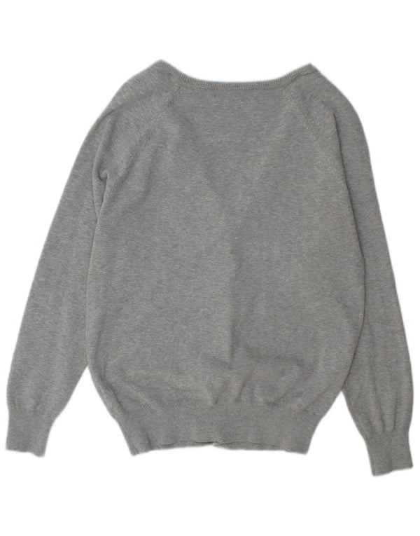 Maglione cardigan da donna Zara UK 18 XL cotone screziato grigio