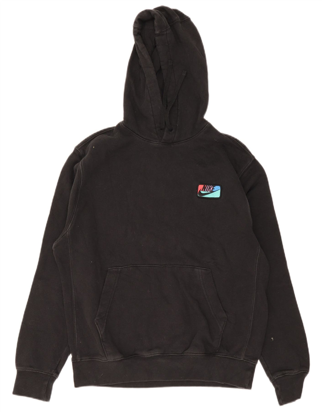 Felpa con cappuccio da uomo Nike, cotone medio nero