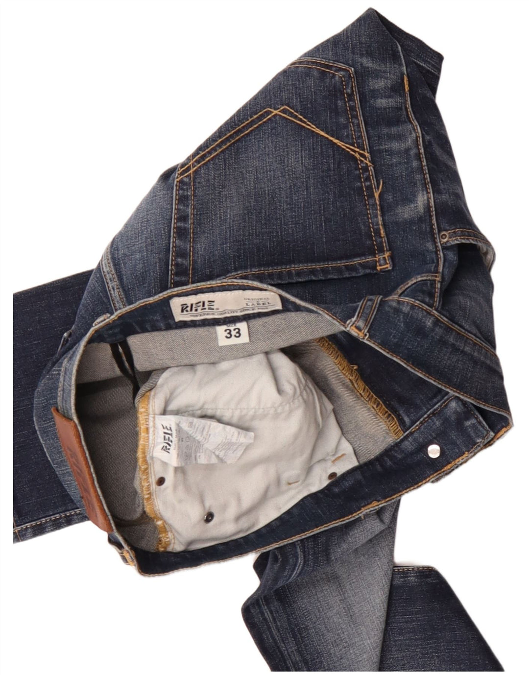 Jeans dritti da uomo Rifle W33 L31 in cotone blu