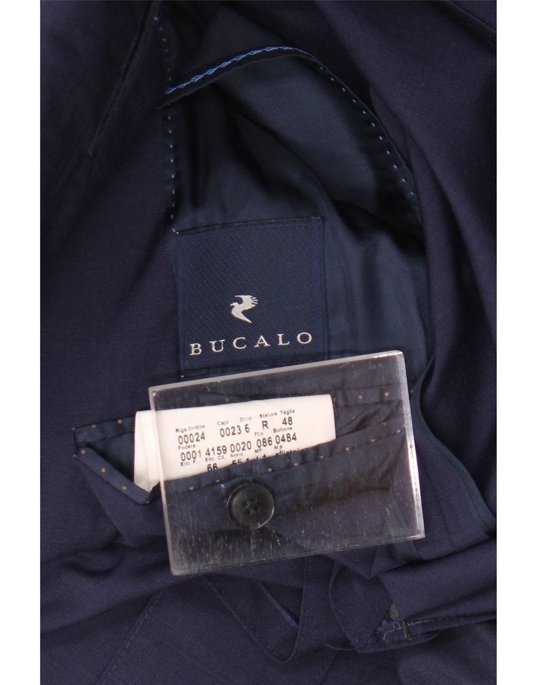 Giacca blazer da uomo a 2 bottoni VINTAGE IT 48 viscosa blu navy medio