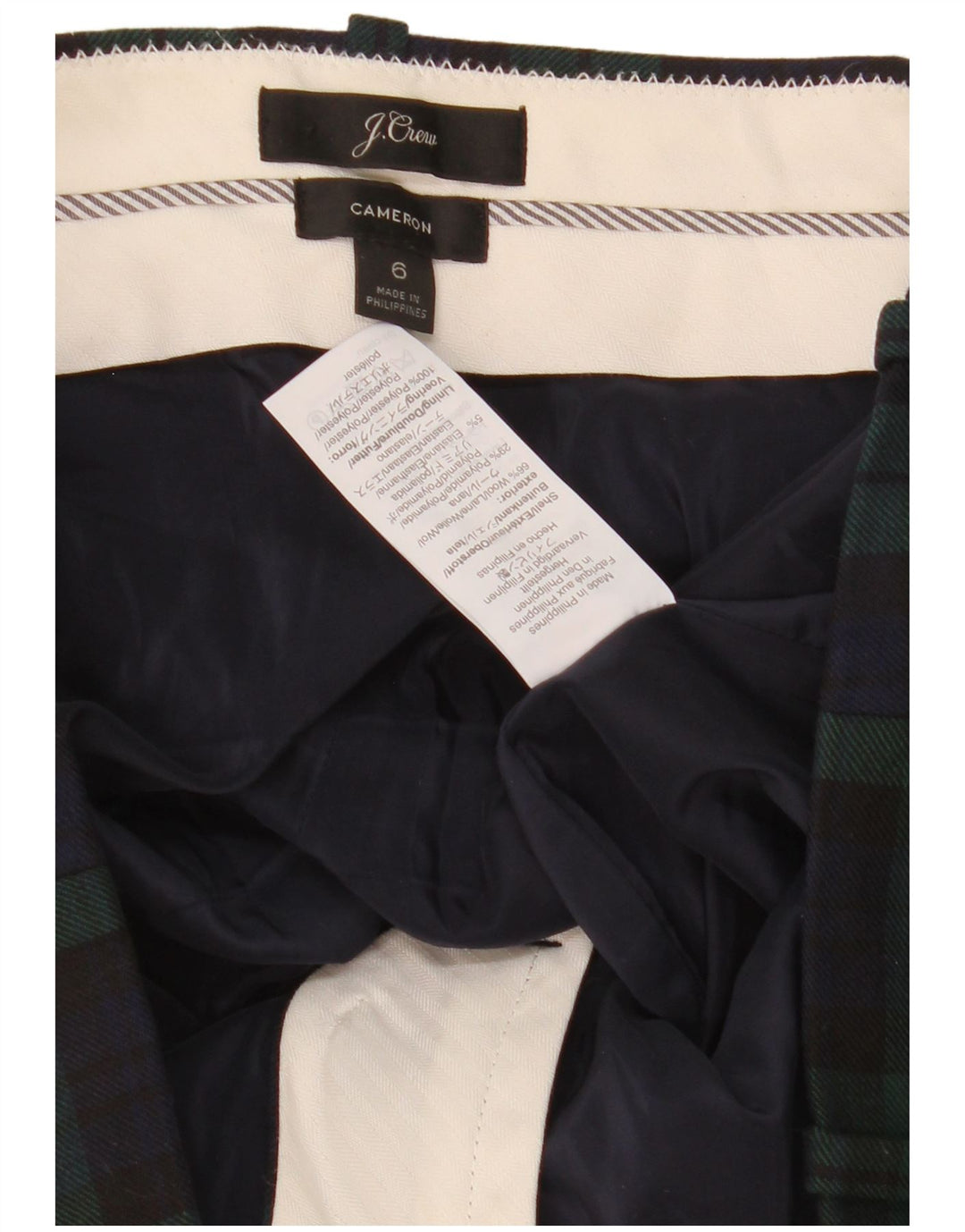 Pantaloni corti Cameron da donna J. Crew US 6 medi W30 L26 scozzese verde