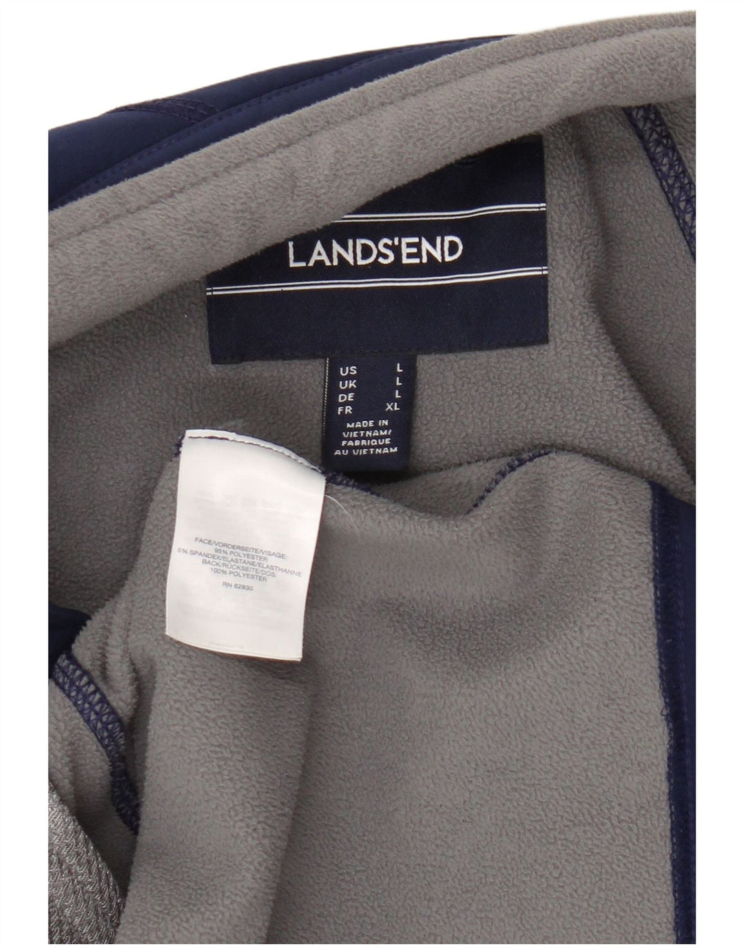 Giacca da ginnastica da uomo Lands End grande in poliestere blu navy