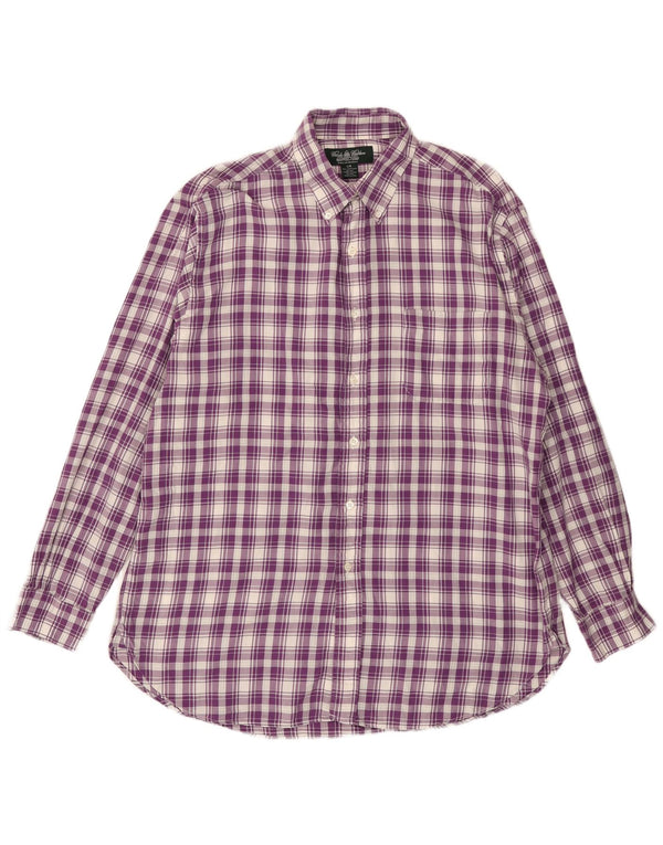 BROOKS BROTHERS Camicia da uomo in flanella di cotone a quadri viola grande
