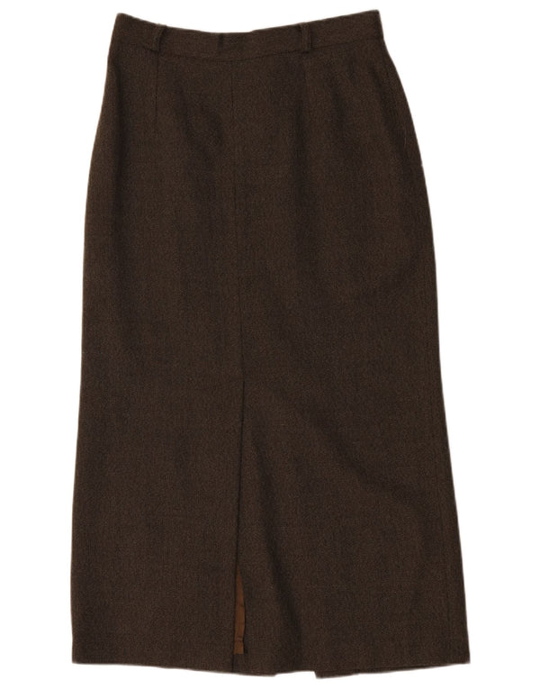 Gonna lunga da donna Endora UK 14 media W30 lana marrone