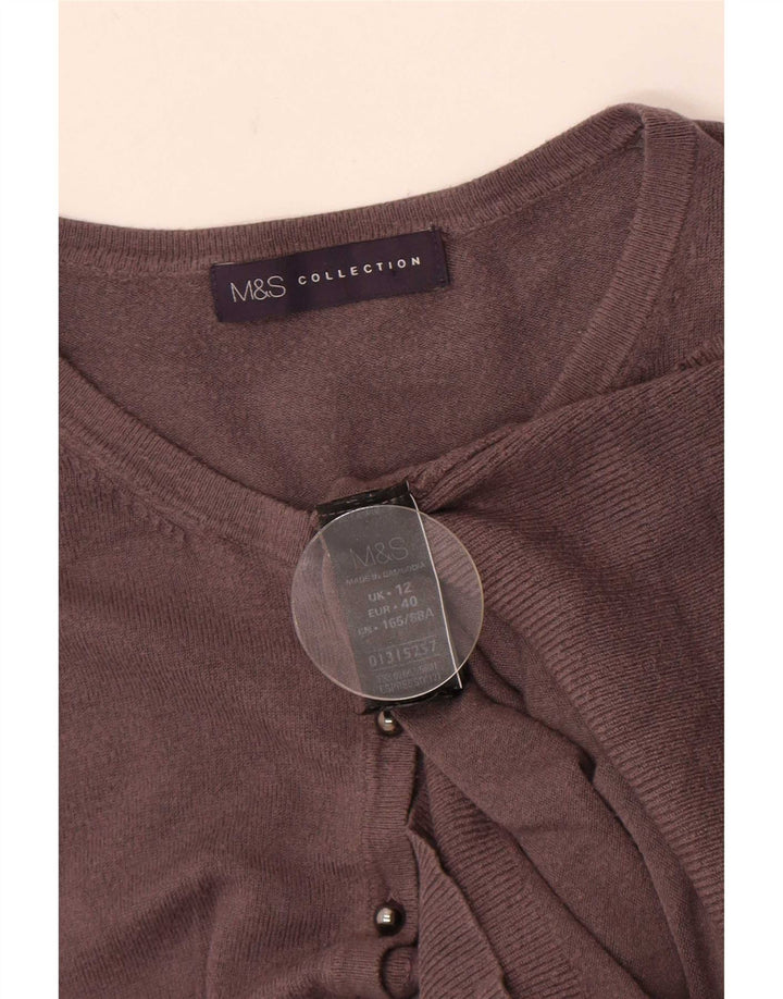 Maglione cardigan da donna Marks & Spencer UK 12 Viscosa grigio medio