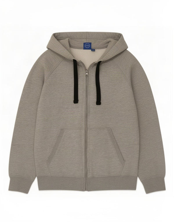 Maglione con cappuccio e zip da donna Adidas UK 14 Cotone grigio medio