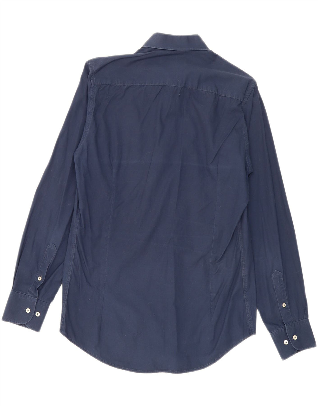 Camicia Trussardi Uomo Taglia 39/40 Media Cotone Blu Navy