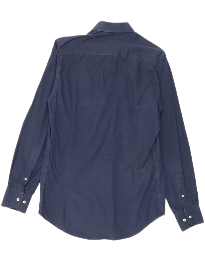 Camicia Trussardi Uomo Taglia 39/40 Media Cotone Blu Navy