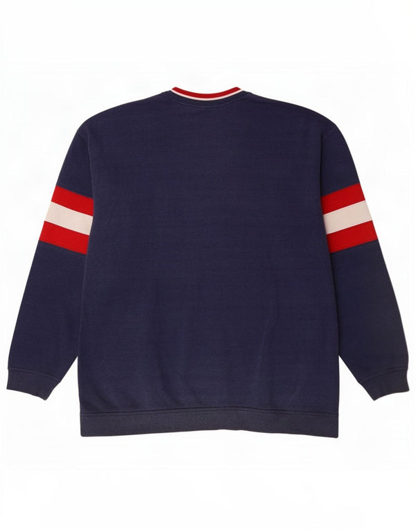 Felpa grafica da uomo Champion Felpa media in cotone color block blu navy