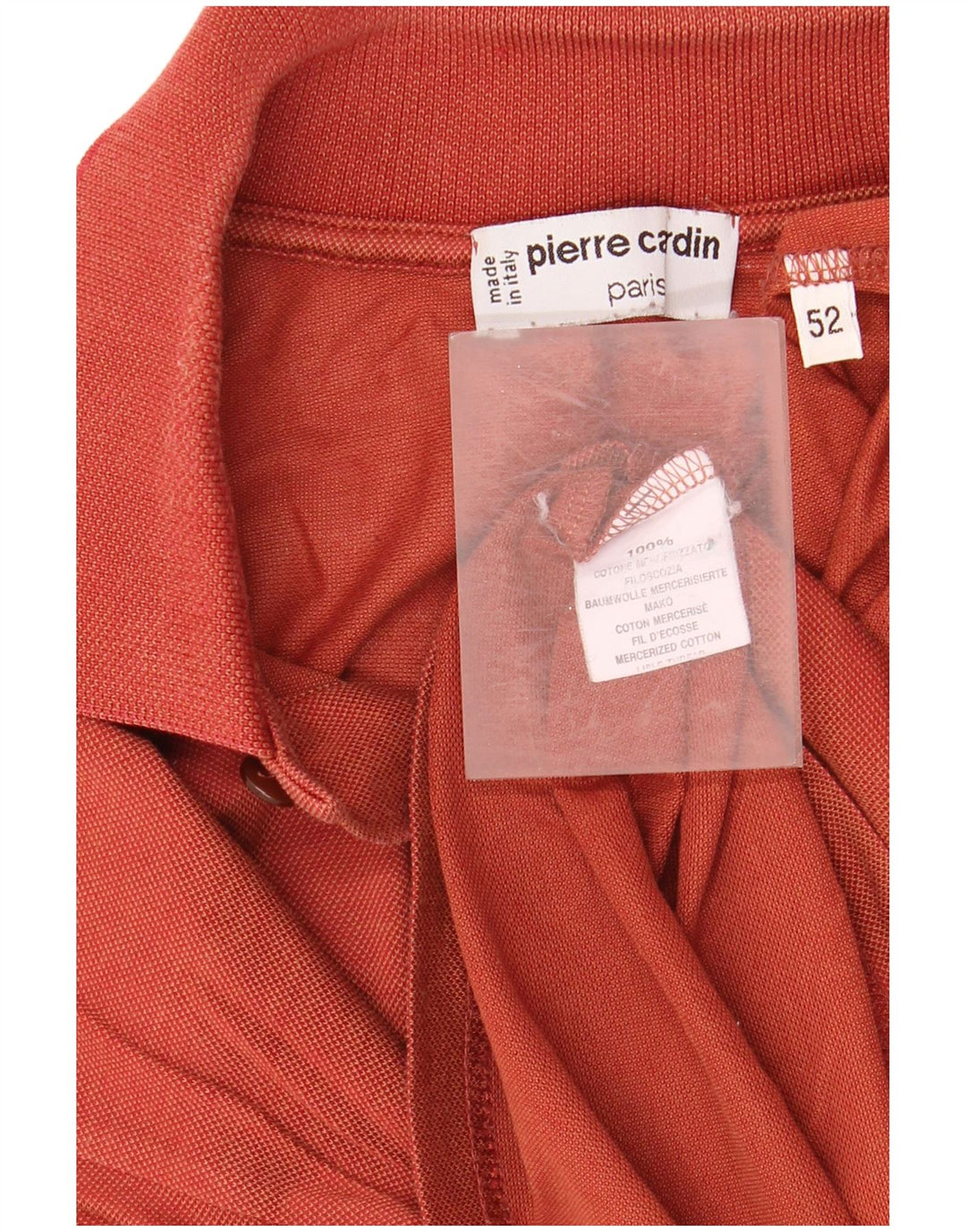 Polo da uomo Pierre Cardin IT 52 Large in cotone arancione