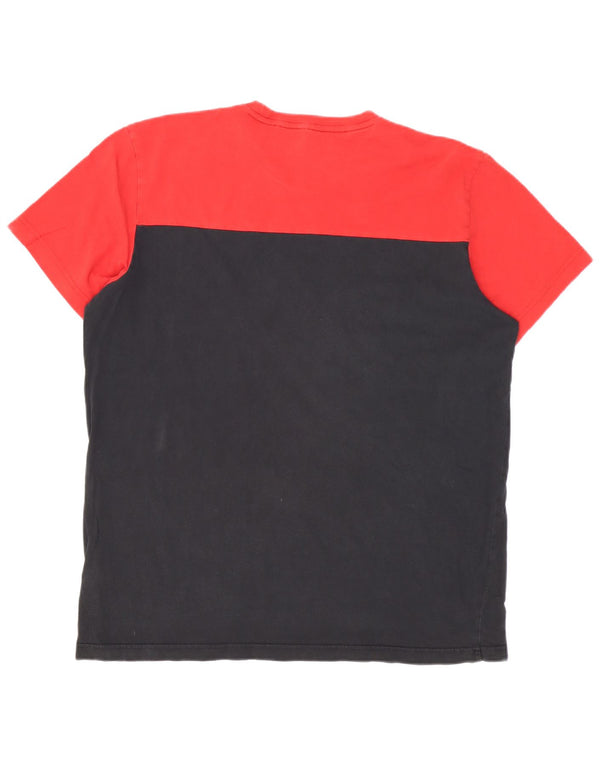 T-shirt grafica da uomo Adidas Top XL in cotone color block rosso