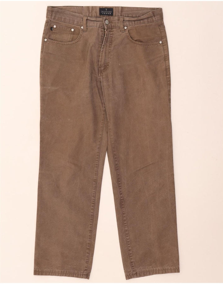 Jeans Straight Uomo Trussardi W33 L27 Cotone Beige
