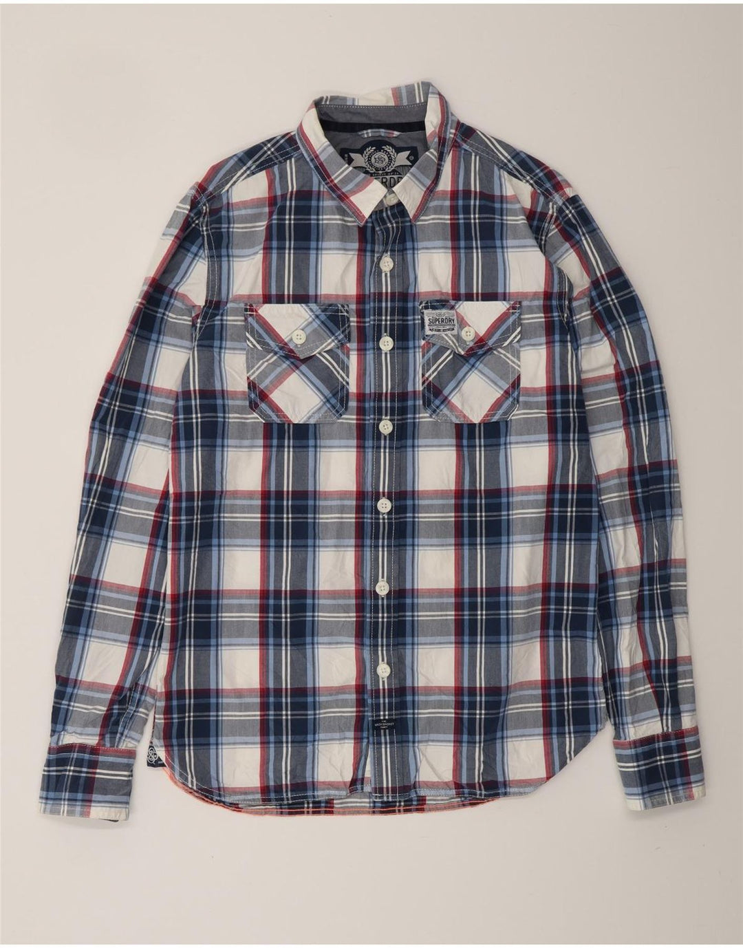 Camicia da uomo SUPERDRY a quadri grandi blu navy