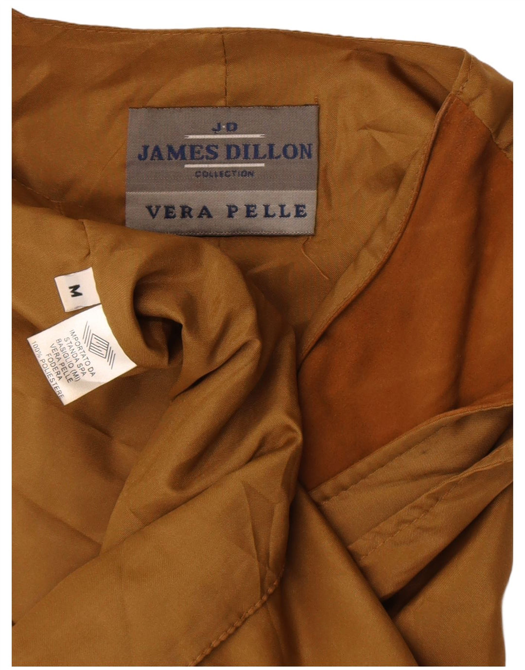 Gilet da uomo in pelle scamosciata James Dillon in pelle beige medio