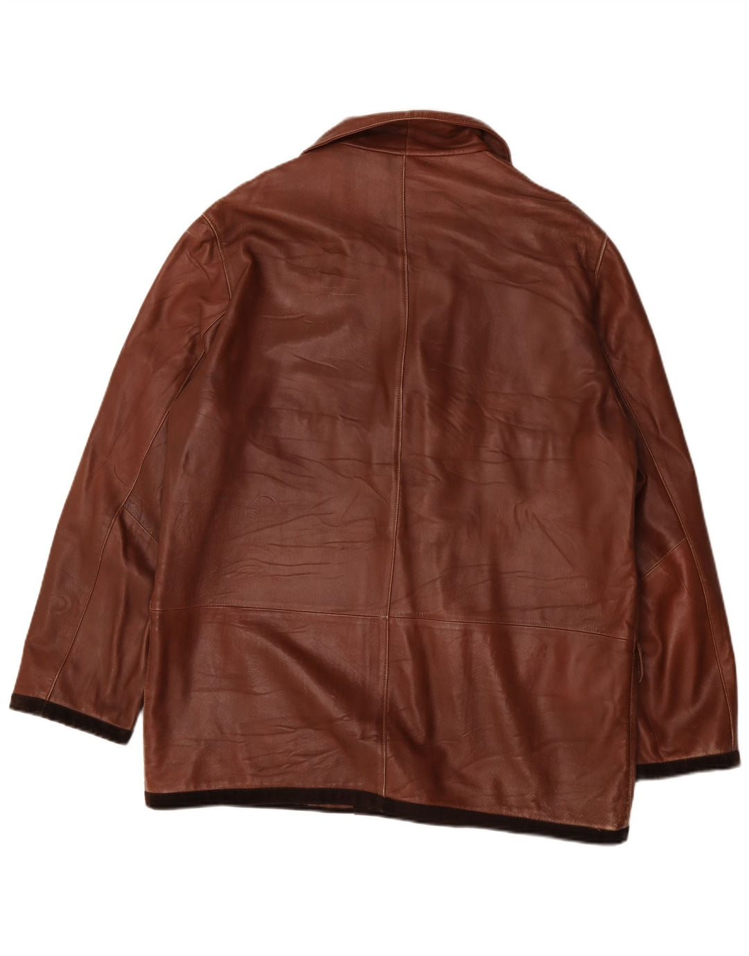Cappotto in pelle da uomo Marco Baldassari UK 42 XL Marrone