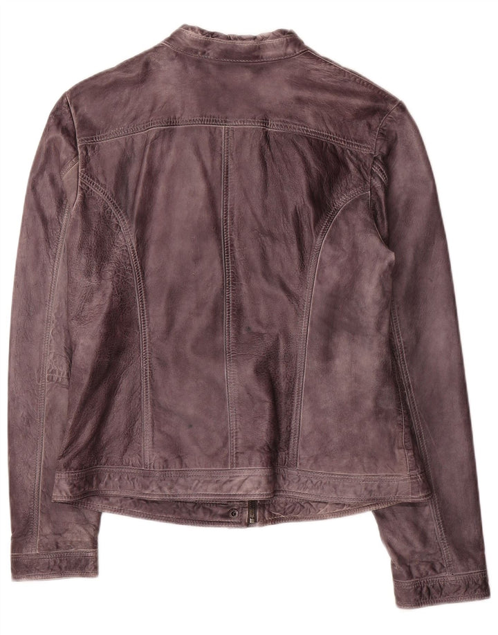 Giacca in pelle da motociclista da donna S.Oliver UK 16 Grande pelle viola