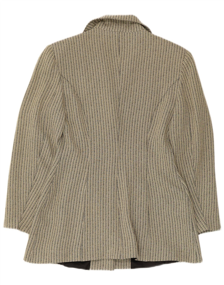 Giacca Blazer a 3 Bottoni da Donna Tenax IT 40 Piccolo Acetato a Righe Beige