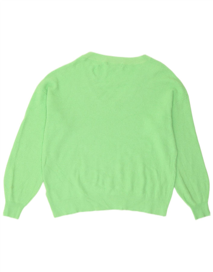 Maglione maglione con scollo a V da donna Marks & Spencer UK 16 grande viscosa verde