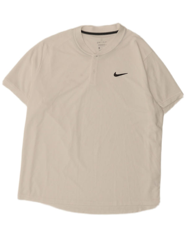 T-shirt NIKE da uomo Dri Fit vestibilità standard Top XL poliestere bianco