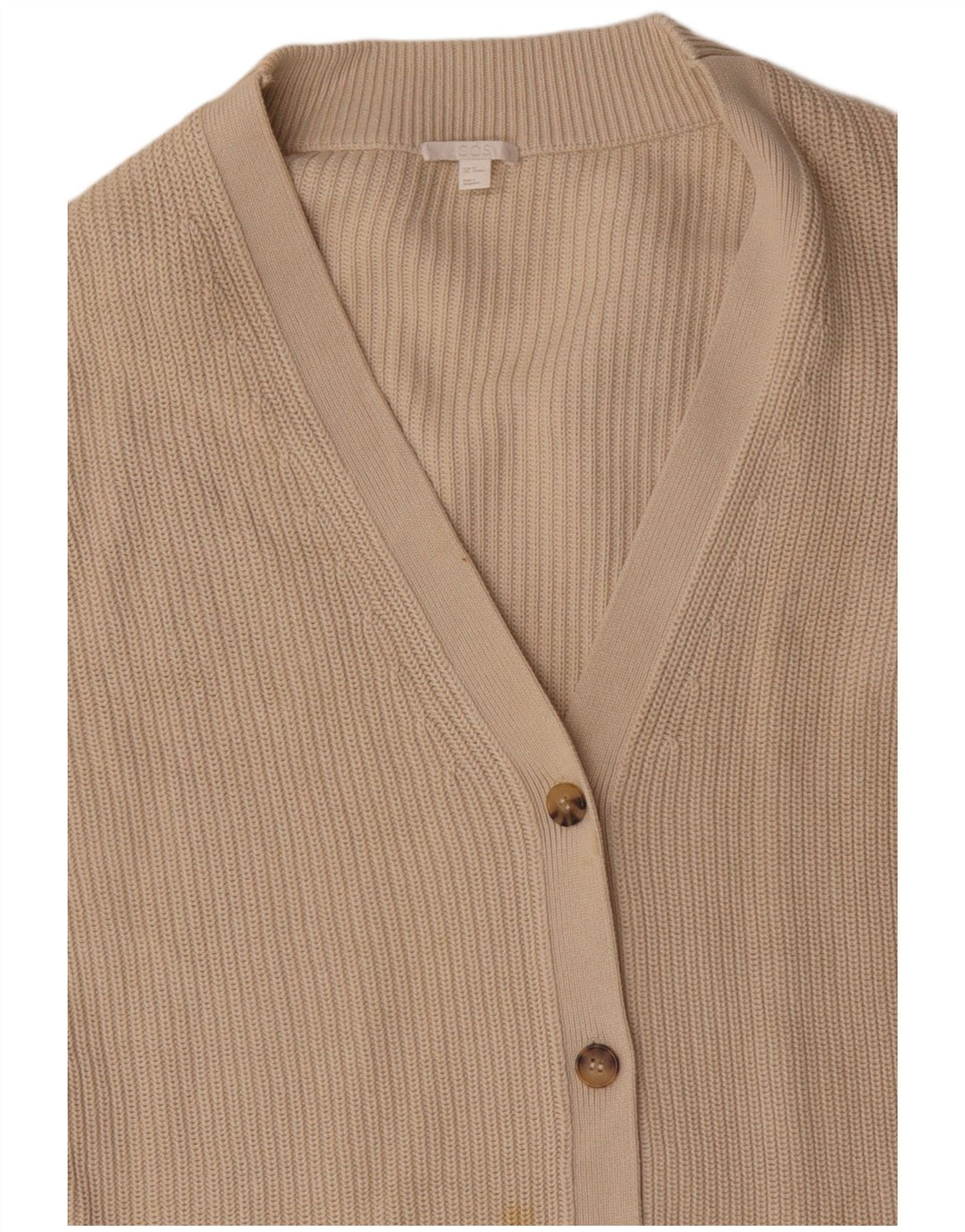 COS Maglione cardigan oversize lungo da donna UK 14 Cotone beige medio