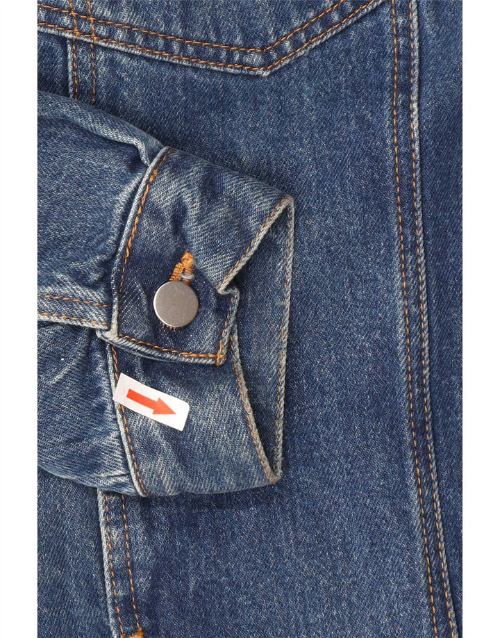 Giacca di jeans vintage da uomo UK 44 2XL cotone blu