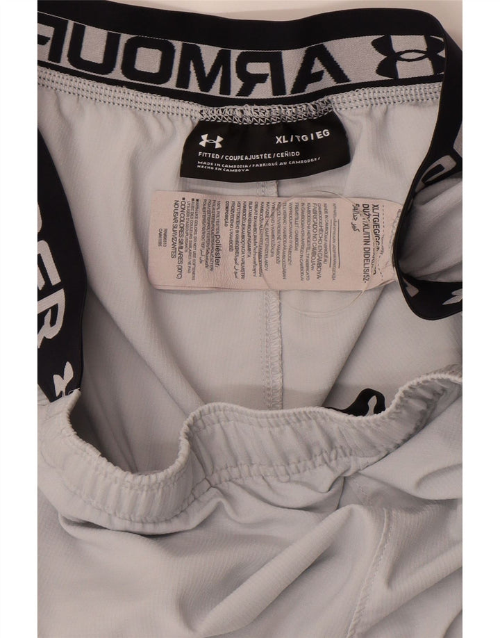 Pantaloncini sportivi grafici aderenti da uomo Under Armour XL poliestere bianco