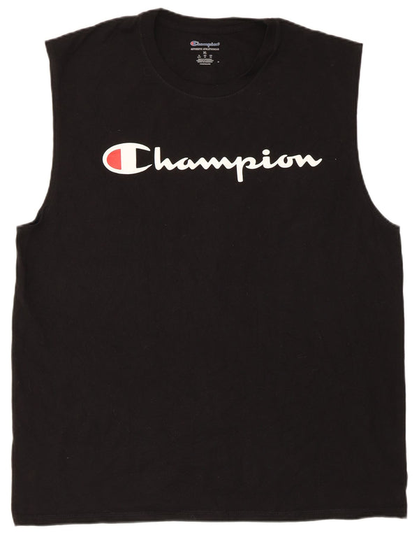 Canotta grafica da uomo Champion XL in cotone nero