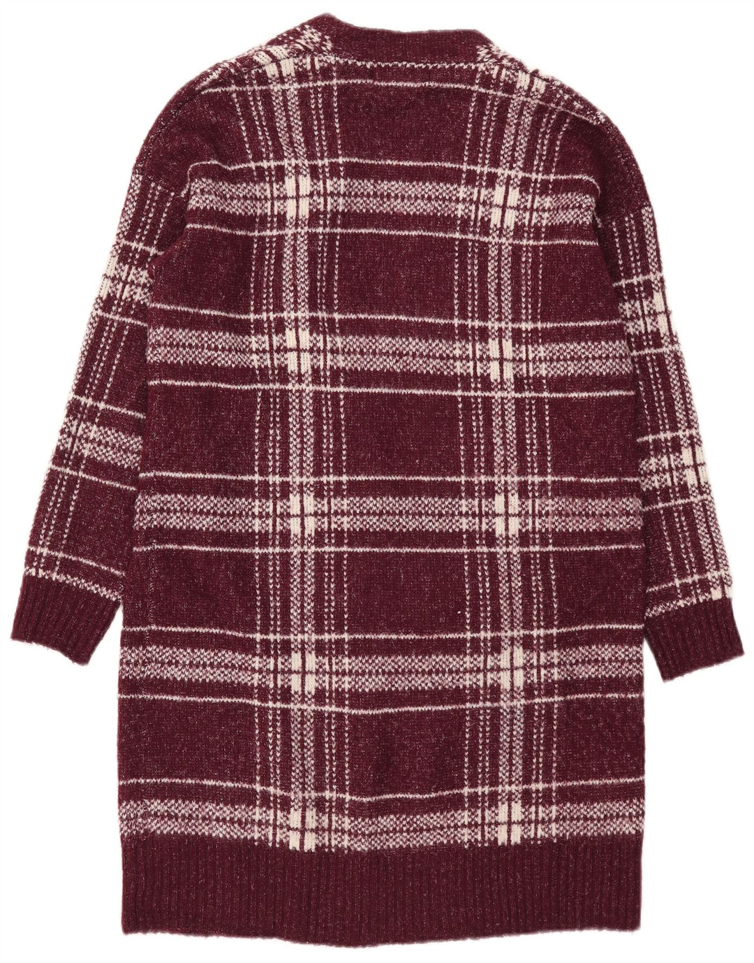 Maglione cardigan lungo da donna Marks & Spencer UK 12 Borgogna medio