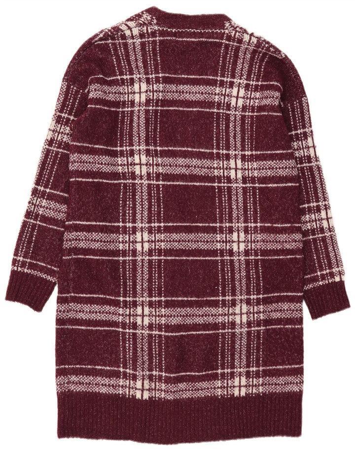 Maglione cardigan lungo da donna Marks & Spencer UK 12 Borgogna medio
