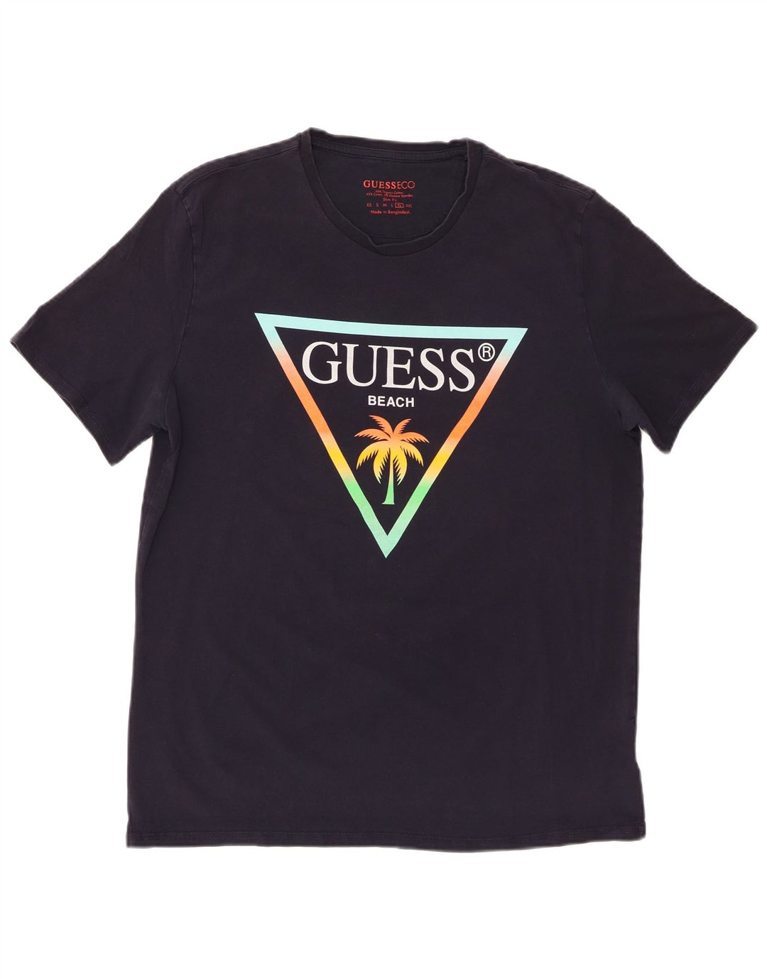 Guess T-shirt grafica da uomo slim fit Top XL in cotone blu navy