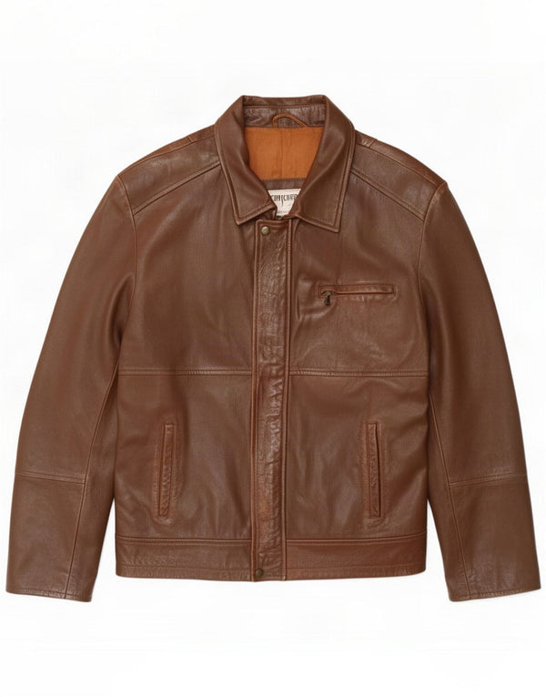 Michel Giacca in pelle da uomo IT 56 3XL Marrone