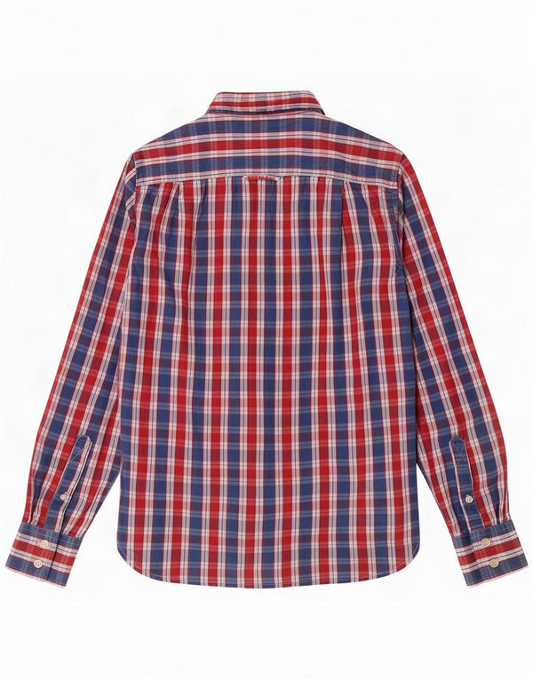 Camicia da uomo Superdry in cotone a quadri piccoli blu