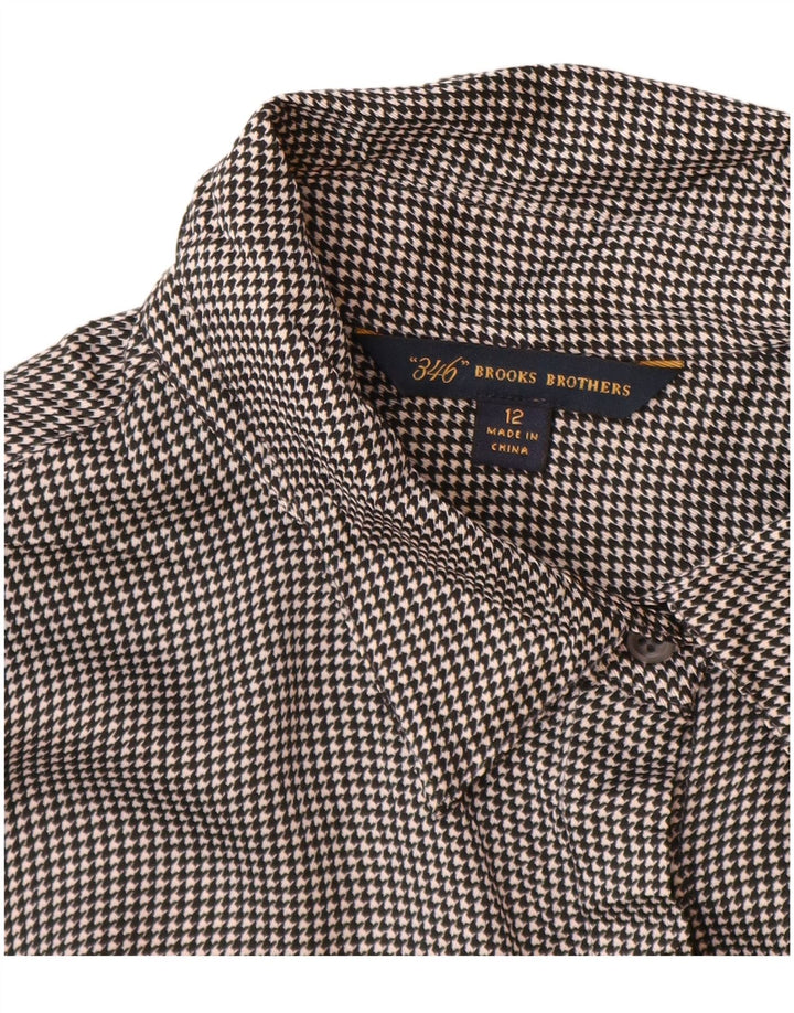 Camicetta camicia 346 da donna Brooks Brothers US 12 grande poliestere grigio