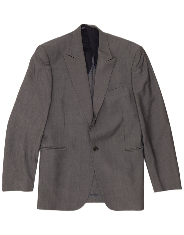 Giacca blazer da uomo a 1 bottone REISS UK 40 grande lana grigia