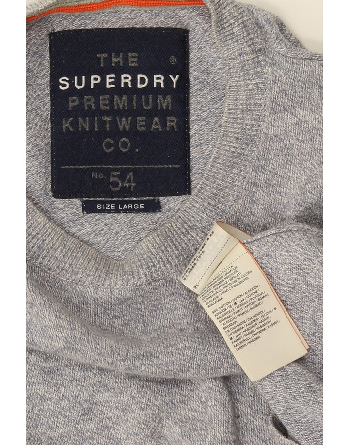 Maglione da uomo girocollo Superdry in cotone grigio grande