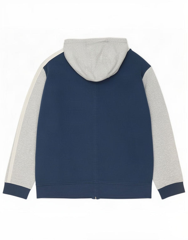 Maglione con cappuccio e zip grafica da uomo Ellesse XL in cotone color block blu navy