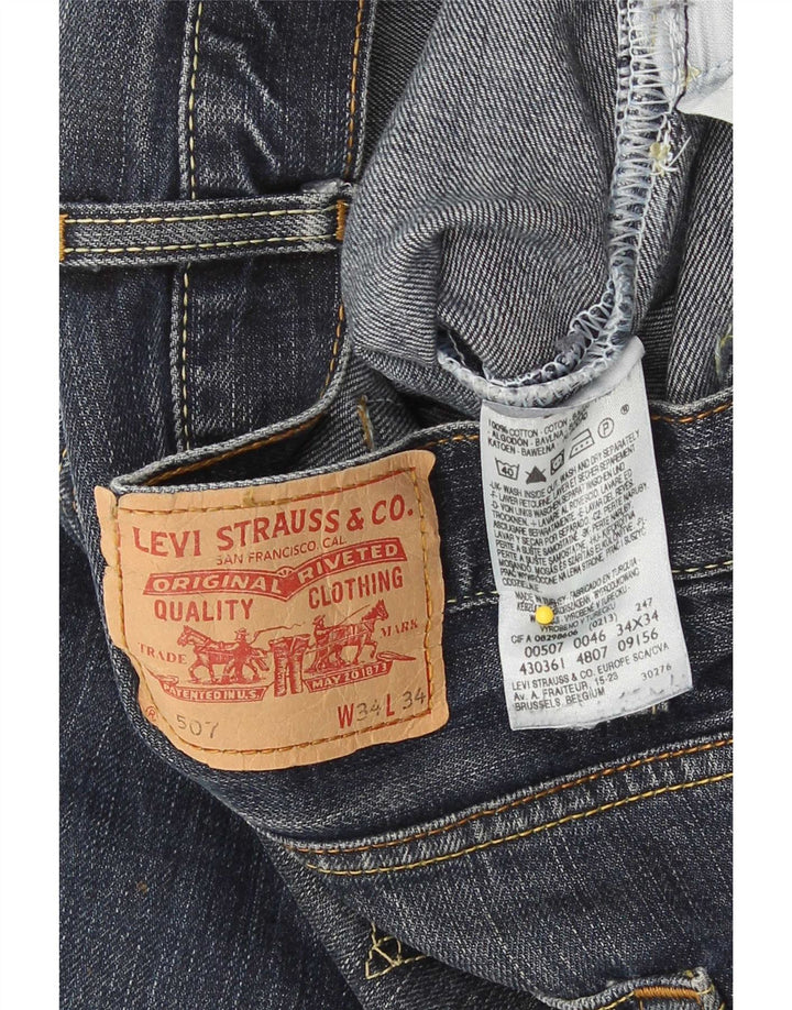 Levi's Uomo 507 Jeans Bootcut W34 L34 Cotone Blu