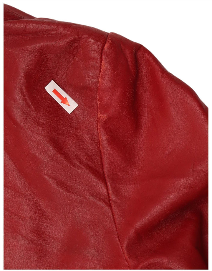 Giacca in pelle da donna vintage IT 44 in pelle rossa media
