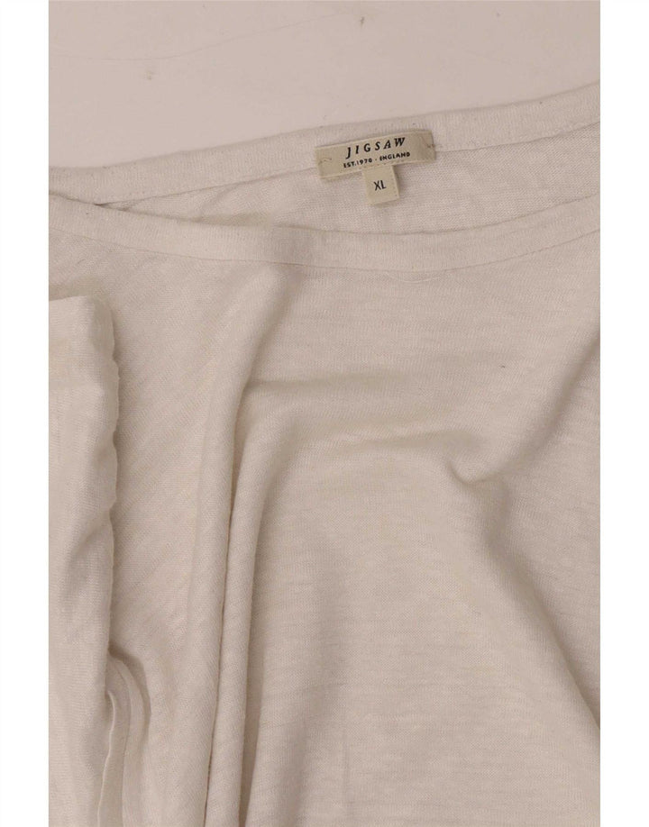 T-shirt da donna Jigsaw Top UK 18 XL bianca