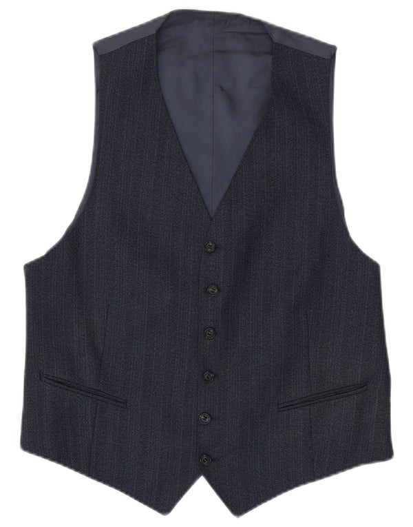 Gilet vintage da uomo piccolo gessato blu navy