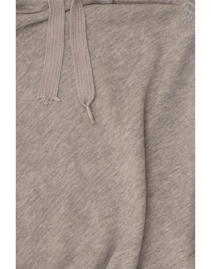Felpa con cappuccio da uomo Adidas in cotone chiazzato grigio medio