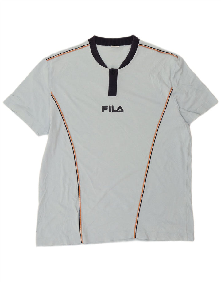 T-shirt Fila da uomo Top Large in cotone blu