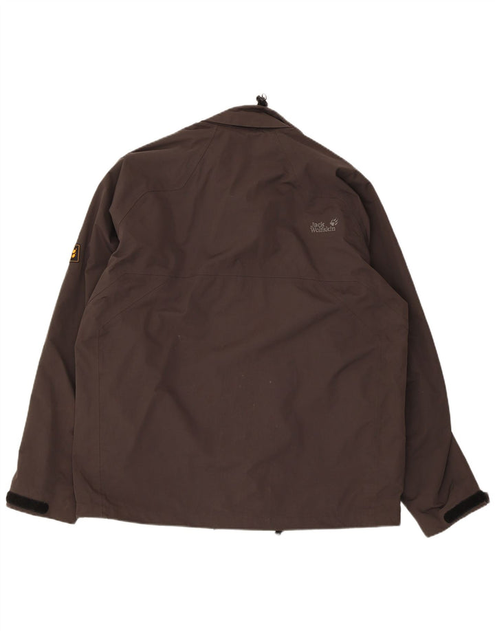 Giacca antipioggia da uomo Jack Wolfskin UK 40/42 Large Grigio Poliammide
