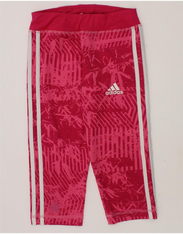 ADIDAS Girls Climalite Abstract Pattern Capri Leggings 9-10 Years  Pink Vintage Adidas and Second-Hand Adidas from Messina Hembry 