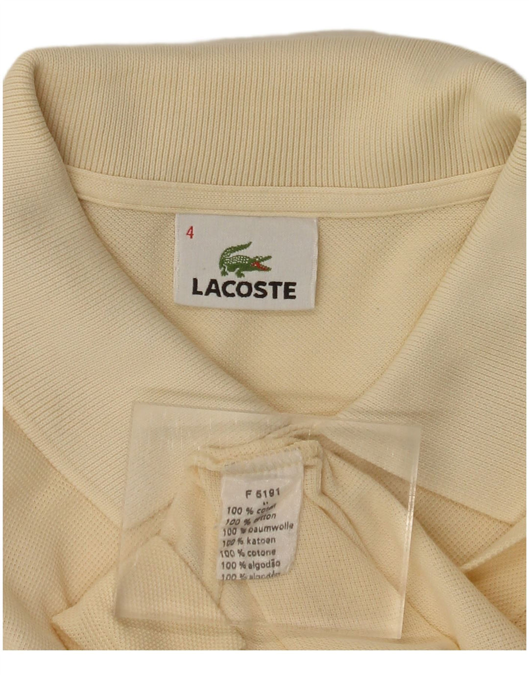 Polo Lacoste da uomo vestibilità regolare taglia 4 media cotone giallo classico