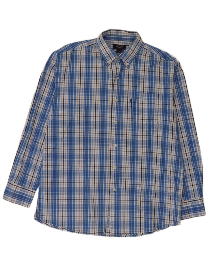 Polo Assn. degli Stati Uniti Camicia da uomo in cotone a quadri grandi blu