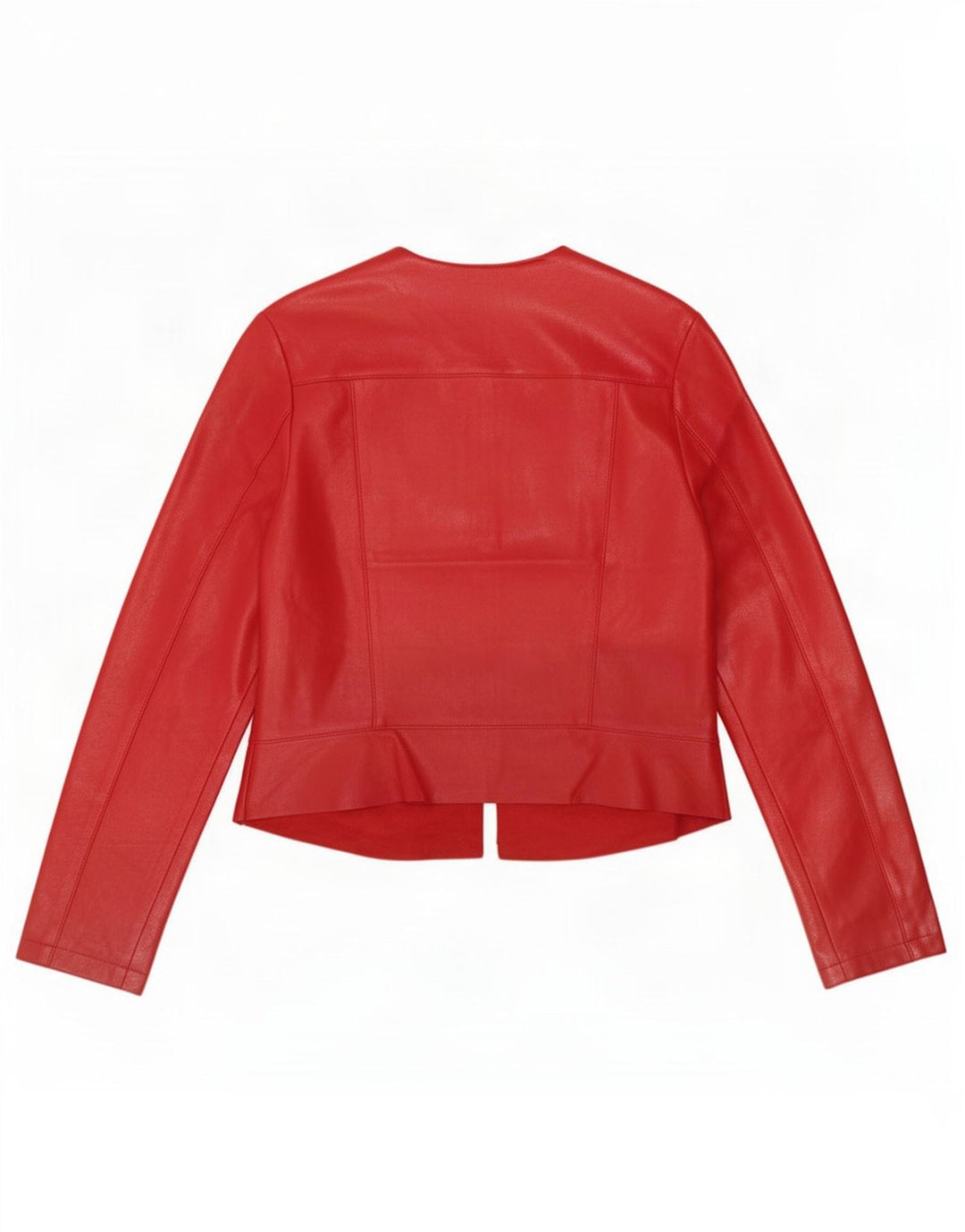 Giacca corta da donna in ecopelle Zara da donna UK 12 poliestere rosso medio